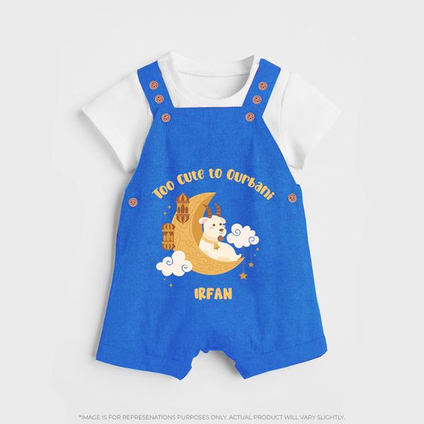 Too Cute to Qurbani Personalized Eid Dungaree - COBALT BLUE - 0 - 5 Months Old (Chest 18")