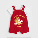 Too Cute to Qurbani Personalized Eid Dungaree - RED - 0 - 5 Months Old (Chest 18")