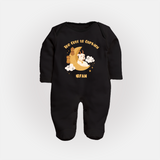 Too Cute to Qurbani Personalized Eid Fullbody suit - BLACK - New Born (Chest 7.5")