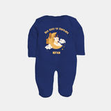 Too Cute to Qurbani Personalized Eid Fullbody suit - NAVY BLUE - New Born (Chest 7.5")