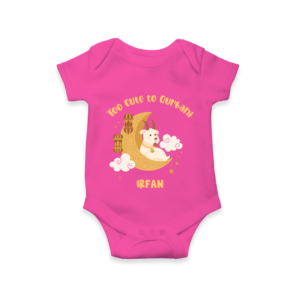 Too Cute to Qurbani Personalized Eid Romper - HOT PINK - New Born (Chest 14")