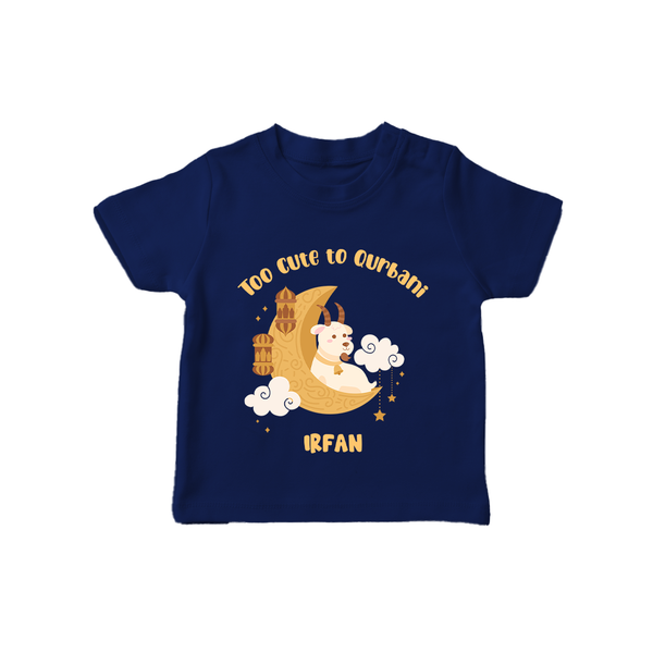 Too Cute to Qurbani Personalized Eid T-Shirt - NAVY BLUE - 0-5 Months Old (Chest 17")
