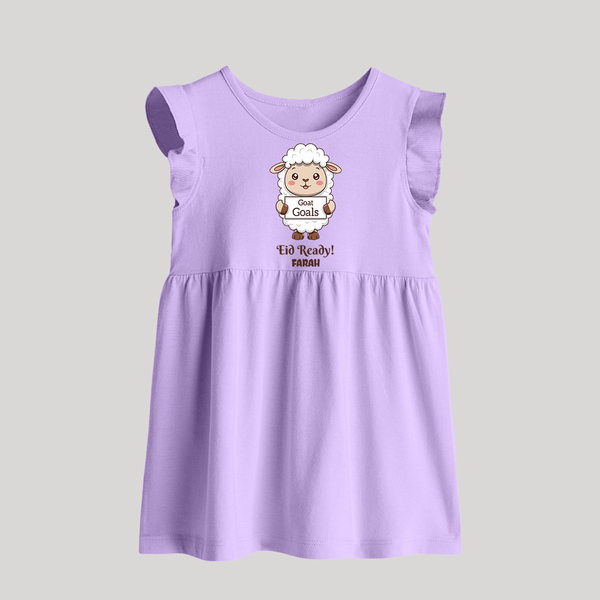 Goat Goals Eid Ready Personalized Kids Baby frock - LILAC - 0 - 3 Months Old (Chest 17")
