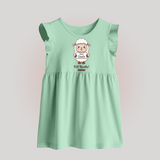 Goat Goals Eid Ready Personalized Kids Baby frock - MINT GREEN - 0 - 3 Months Old (Chest 17")