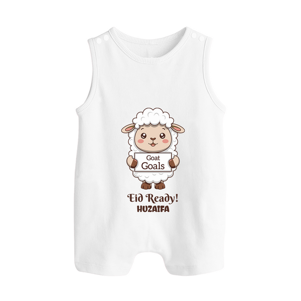 Goat Goals Eid Ready Personalized Kids Romper Suit - WHITE - 0 - 5 Months Old (Chest 18")
