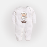 Goat Goals Eid Ready Personalized Kids Fullbody suit - WHITE - New Born (Chest 7.5")