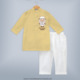 Goat Goals Eid Ready Personalized Kids Kurta - PASTEL YELLOW - 3 - 6 Months Old (Chest 24", Kurta Length 14'', Waist 19", Pant Length 14")