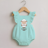 Goat Goals Eid Ready Personalized Kids Romper frock - MINT GREEN - 0 - 3 Months Old (Chest 19")