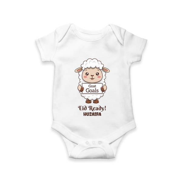Goat Goals Eid Ready Personalized Kids Romper - WHITE - New Born (Chest 14")