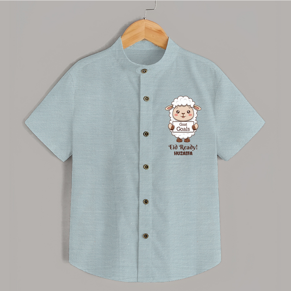 Goat Goals Eid Ready Personalized Kids Shirt - ARCTIC BLUE - 0 - 6 Months Old (Chest 23")