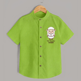 Goat Goals Eid Ready Personalized Kids Shirt - LIME GREEN - 0 - 6 Months Old (Chest 23")