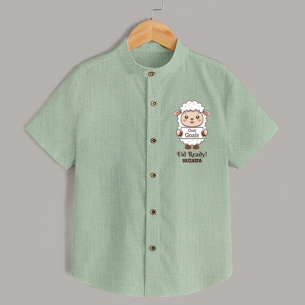 Goat Goals Eid Ready Personalized Kids Shirt - MINT GREEN - 0 - 6 Months Old (Chest 23")