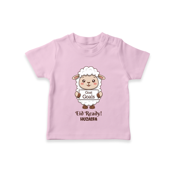 Goat Goals Eid Ready Personalized Kids T-Shirt - BABY PINK - 0-5 Months Old (Chest 17")