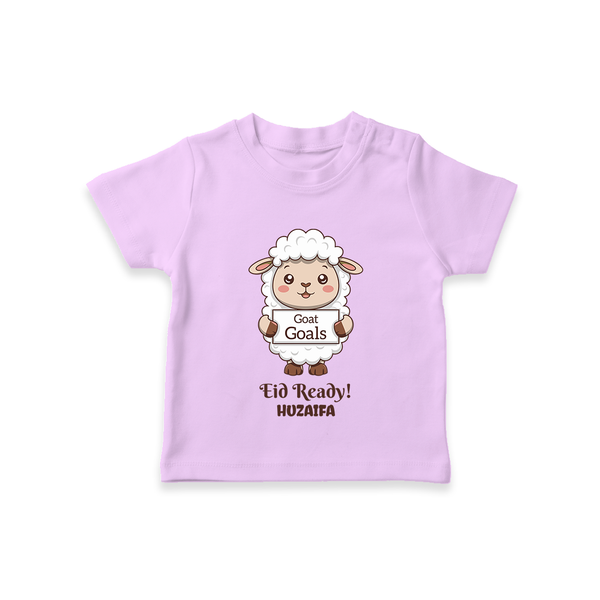 Goat Goals Eid Ready Personalized Kids T-Shirt - LILAC - 0-5 Months Old (Chest 17")