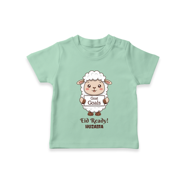 Goat Goals Eid Ready Personalized Kids T-Shirt - MINT GREEN - 0-5 Months Old (Chest 17")
