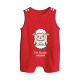 Goat Goals Eid Ready Personalized Kids Romper Suit - RED - 0 - 5 Months Old (Chest 18")