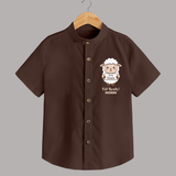 Goat Goals Eid Ready Personalized Kids Shirt - CHOCOLATE BROWN - 0 - 6 Months Old (Chest 23")