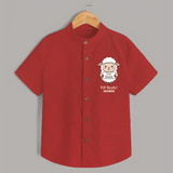 Goat Goals Eid Ready Personalized Kids Shirt - RED - 0 - 6 Months Old (Chest 23")