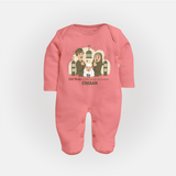 Eid Mode Activated Personalized Family Theme Kids Fullbody suit - PEACH - New Born (Chest 7.5")