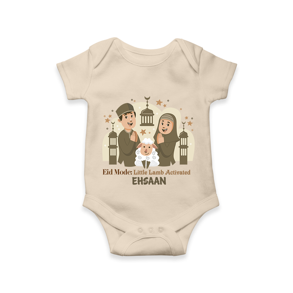 Eid Mode Activated Personalized Family Theme Kids Romper - IVORY - New Born (Chest 14")