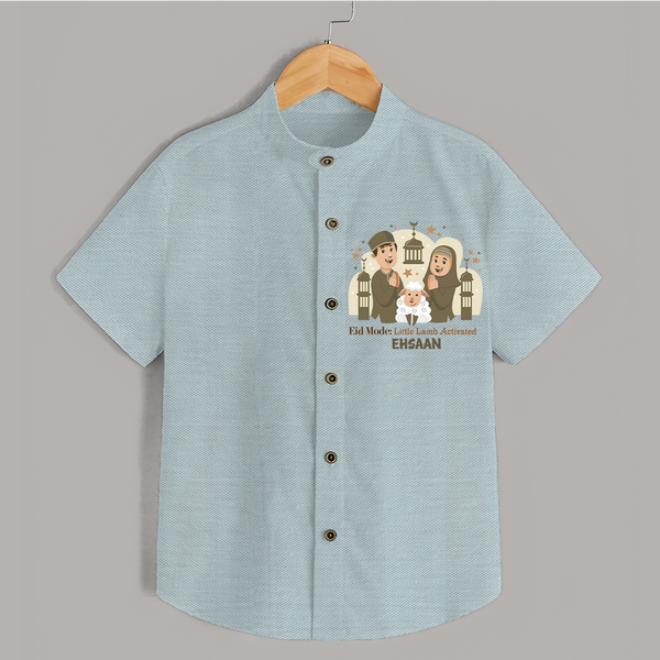Eid Mode Activated Personalized Family Theme Kids Shirt - ARCTIC BLUE - 0 - 6 Months Old (Chest 23")