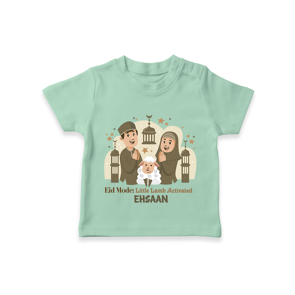 Eid Mode Activated Personalized Family Theme Kids T-Shirt - MINT GREEN - 0-5 Months Old (Chest 17")