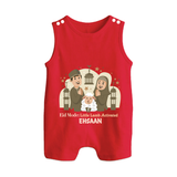 Eid Mode Activated Personalized Family Theme Kids Romper Suit - RED - 0 - 5 Months Old (Chest 18")