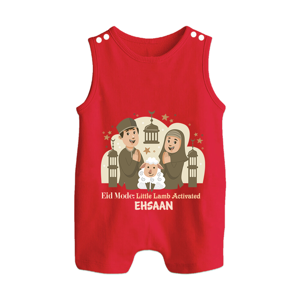 Eid Mode Activated Personalized Family Theme Kids Romper Suit - RED - 0 - 5 Months Old (Chest 18")