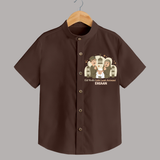 Eid Mode Activated Personalized Family Theme Kids Shirt - CHOCOLATE BROWN - 0 - 6 Months Old (Chest 23")