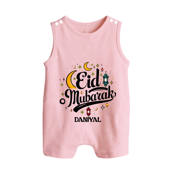 Eid Mubarak Calligraphy Personalized Kids Romper Suit - BABY PINK - 0 - 5 Months Old (Chest 18")