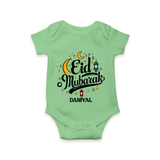 Eid Mubarak Calligraphy Personalized Kids Romper - GREEN - New Born (Chest 14")