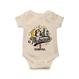Eid Mubarak Calligraphy Personalized Kids Romper - IVORY - New Born (Chest 14")