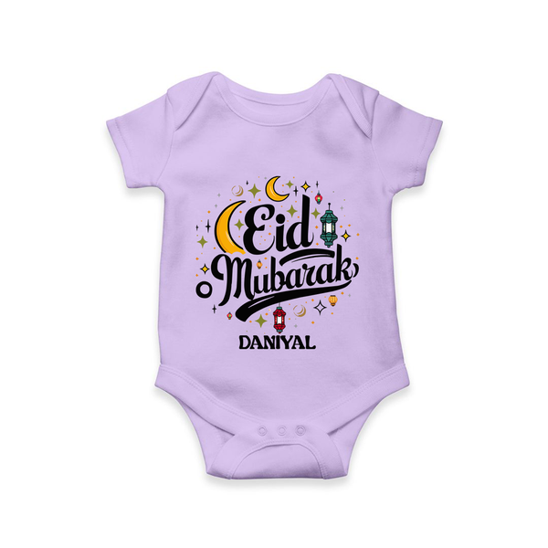 Eid Mubarak Calligraphy Personalized Kids Romper - LILAC - New Born (Chest 14")