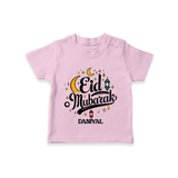 Eid Mubarak Calligraphy Personalized Kids T-Shirt - BABY PINK - 0-5 Months Old (Chest 17")