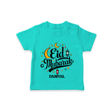 Eid Mubarak Calligraphy Personalized Kids T-Shirt - TEAL - 0-5 Months Old (Chest 17")