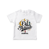 Eid Mubarak Calligraphy Personalized Kids T-Shirt - WHITE - 0-5 Months Old (Chest 17")