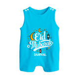 Eid Mubarak Calligraphy Personalized Kids Romper Suit - SKY BLUE - 0 - 5 Months Old (Chest 18")