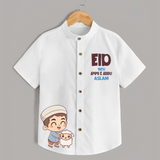 Eid with ammu & abbu boy version Personalized Kids Shirt - WHITE - 0 - 6 Months Old (Chest 23")