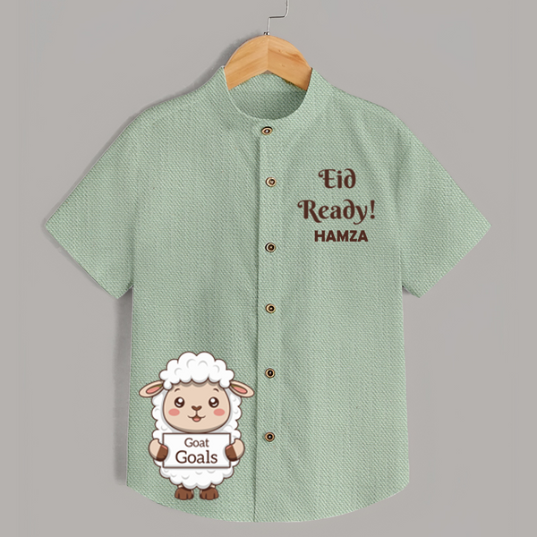 Eid ready Personalized Kids Shirt - MINT GREEN - 0 - 6 Months Old (Chest 23")