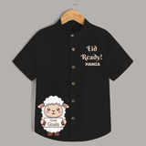 Eid ready Personalized Kids Shirt - BLACK - 0 - 6 Months Old (Chest 23")