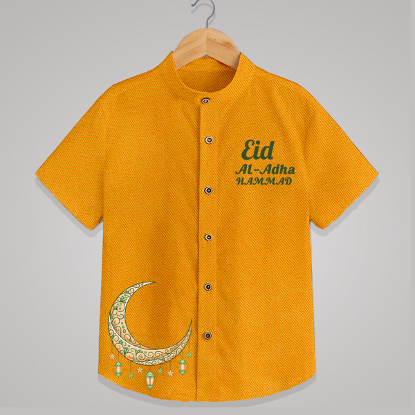 Eid Al adha Personalized Kids Shirt - CHROME YELLOW - 0 - 6 Months Old (Chest 23")