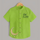 Eid Al adha Personalized Kids Shirt - LIME GREEN - 0 - 6 Months Old (Chest 23")