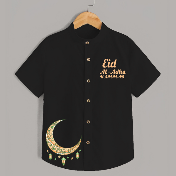 Eid Al adha Personalized Kids Shirt - BLACK - 0 - 6 Months Old (Chest 23")