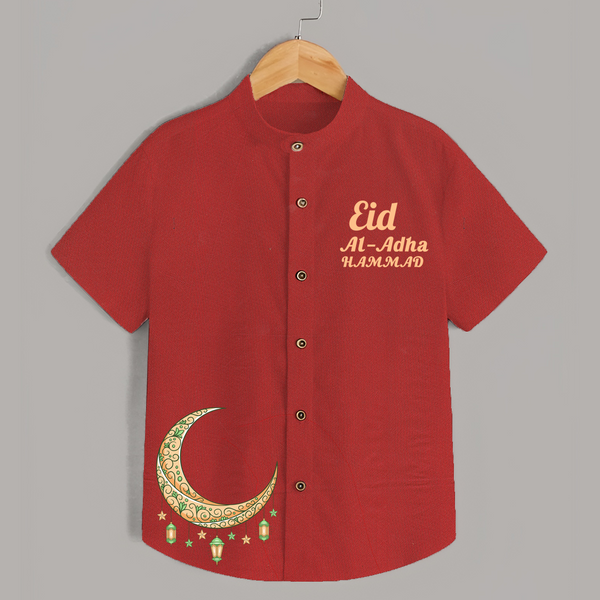 Eid Al adha Personalized Kids Shirt - RED - 0 - 6 Months Old (Chest 23")