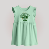 Personalized Eid Al Adha Baby Baby Frock with Goat Illustration - MINT GREEN - 0 - 3 Months Old (Chest 17")