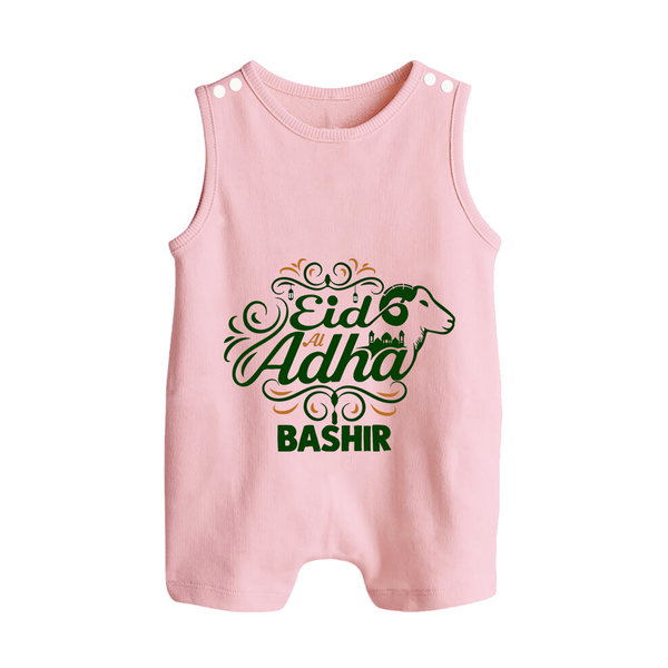 Personalized Eid Al Adha Baby Button Romper with Goat Illustration - BABY PINK - New Born (Chest 18")