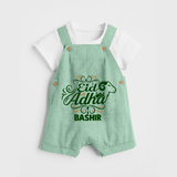 Personalized Eid Al Adha Baby dungaree with Goat Illustration - MINT GREEN - 0 - 5 Months Old (Chest 18")