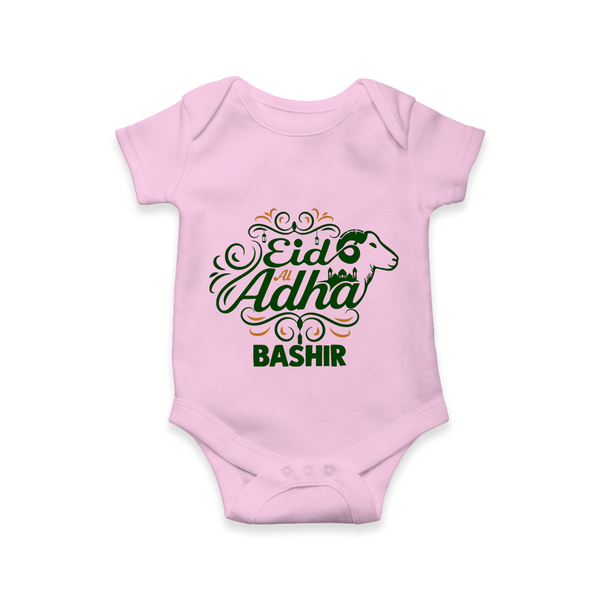 Personalized Eid Al Adha Baby Romper with Goat Illustration - BABY PINK - New Born (Chest 14")