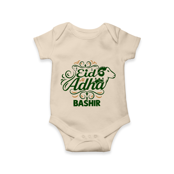 Personalized Eid Al Adha Baby Romper with Goat Illustration - IVORY - New Born (Chest 14")