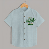 Personalized Eid Al Adha Baby Shirt with Goat Illustration - ARCTIC BLUE - 0 - 6 Months Old (Chest 23")